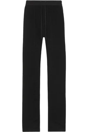 Saint Laurent Broeken, Heren, Zwart, M, Katoen, Geribbelde Katoenen Broek