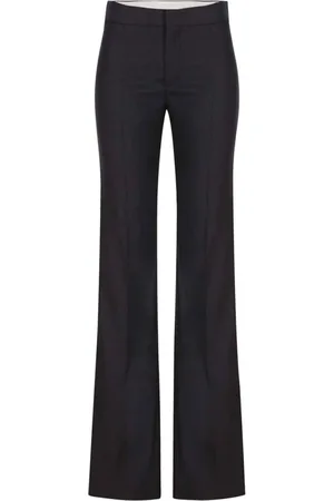 Chloé Broeken, Dames, Grijs, L, Wol, Wollen Kasjmier Wijde Broek