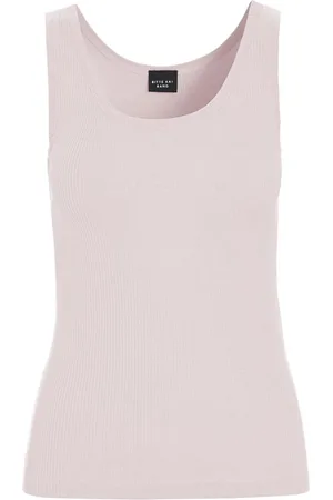 Bitte Kai Rand Tops, Dames, Roze, 2Xl, Katoen, Rib Tanktop