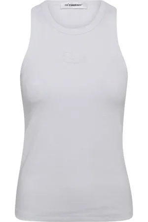 Co`Couture Tops, Dames, Wit, XS, Katoen, Saharacc Embroidery Tank Top