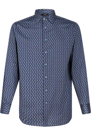 Etro Overhemden, Heren, Veelkleurig, L, Katoen, Casual overhemd met lange mouwen en paisleyprint