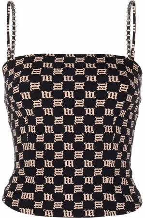 MISBHV Tops, Dames, Zwart, S, Zwarte aansluitende crop top met bandjes