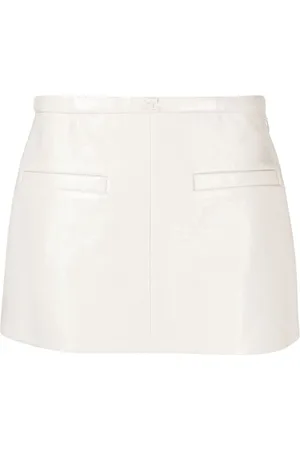 Courrèges Rokken, Dames, Wit, M, Leer, Heritage A-lijn Vinyl Mini Rok