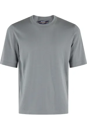 K-Way Tops, Heren, Grijs, M, Katoen, Grijze Gebreide Top Regular Fit