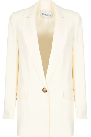 Silvian Heach Jassen, Dames, Wit, M, Polyester, Single-Breasted Blazer