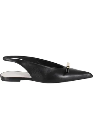 Lanvin Schoenen, Dames, Zwart, 37 EU, Leer, Bow Leather Slingback