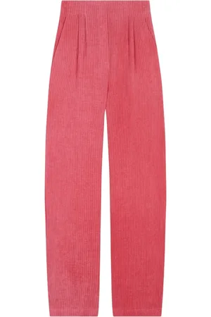 Cortana Broeken, Dames, Roze, 2Xl, Linnen, Lupe High-Waisted Linnen Broek