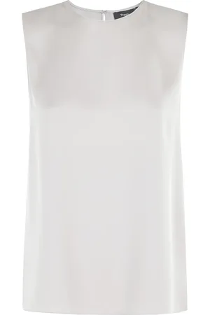 THEORY Tops, Dames, Grijs, M, Moderne Straight Shell