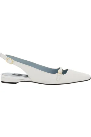 Carel Schoenen, Dames, Wit, 39 EU, Leer, Ninon Slingback Ballerina`s