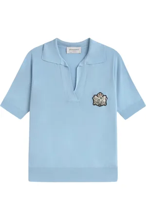 ERMANNO SCERVINO Truien, Dames, Blauw, S, Klassieke V-hals trui