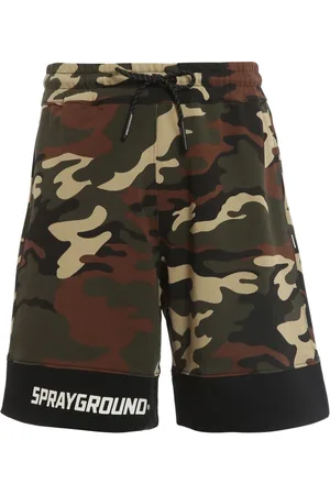 Sprayground Korte broeken, Heren, Veelkleurig, M, Katoen, Stijlvolle Camouflage Shorts in Multi Groen
