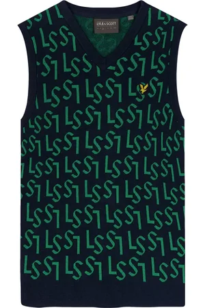 Lyle & Scott Truien, Heren, Blauw, 2Xl, Katoen, Monogram Tanktop Truien