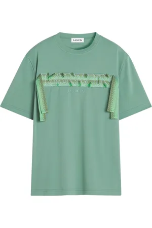 Lanvin Tops, Heren, Groen, S, Katoen, Lace Curb T-Shirt