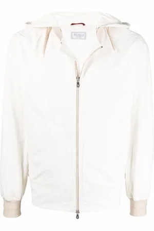 Brunello Cucinelli Jassen, Heren, Wit, L, Katoen, Lichtgewicht Jas