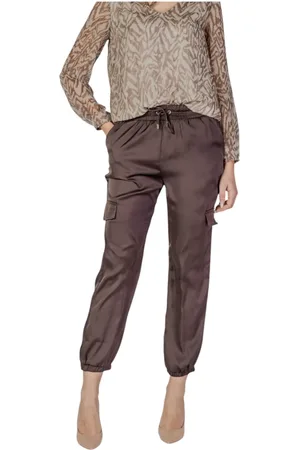 Liu Jo Broeken, Dames, Bruin, XL, Polyester, Cropped broek