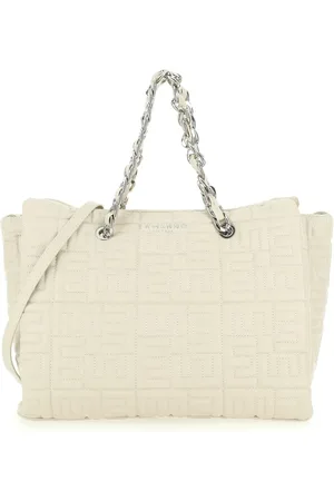 ERMANNO SCERVINO Tassen, Dames, Wit, ONE Size, Leer, Gewatteerde Handtas met Geborduurd Logo