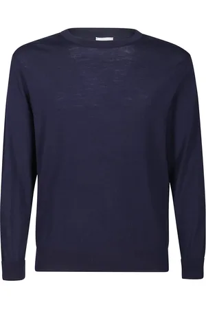 ELEVENTY Truien, Heren, Blauw, L, Wol, Fijne Merino Wol Long Sleeve Trui