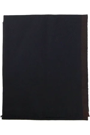 FAY Accessoires, Heren, Zwart, ONE Size, Wol, Wollen Sjaal met Franjes
