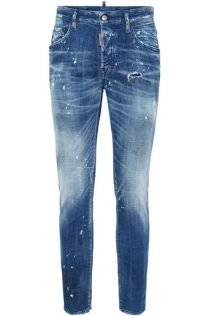 Dsquared2 Jeans, Heren, Blauw, XL, Denim, Denim Slim Cut Jeans