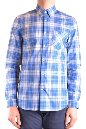 Fred Perry Overhemden, Heren, Blauw, S, Katoen, Tartan Business Overhemd