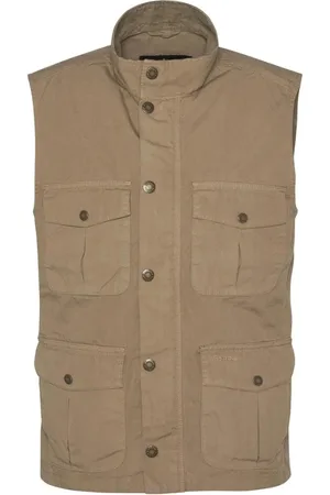Barbour Jassen, Heren, , 2Xl, Katoen, Katoenen Gilet met Knopen en Rits