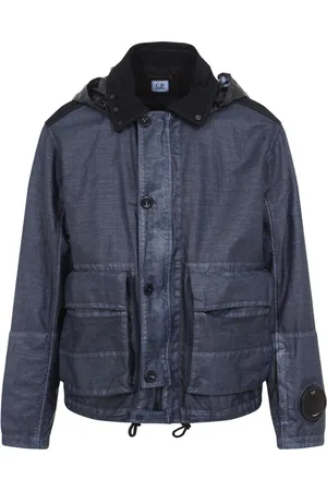 C.P. Company Jassen, Heren, Blauw, L, Blauwe Jas voor Mannen Stijlvol en Functioneel