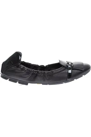Hogan Schoenen, Dames, Zwart, 36 EU, Leer, Ballerina`s met Franjes