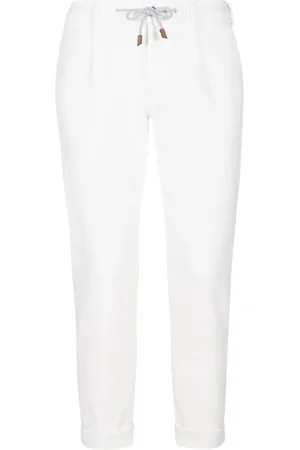 ELEVENTY Broeken, Heren, Wit, W29, Suède, Joggingbroek met suède details