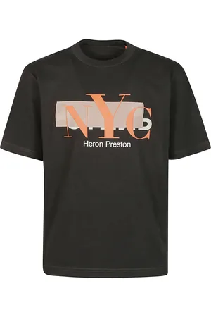 Heron Preston Tops, Heren, Zwart, S, Orange NYC Censored T-Shirt