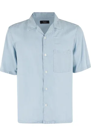 THEORY Overhemden, Heren, Blauw, XL, Denim, Lichtblauwe Denim Overhemd