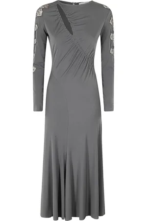 ERMANNO SCERVINO Kleedjes, Dames, Grijs, S, Polyester, Elegante Midi Jurk