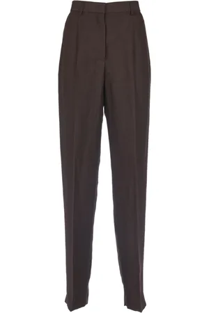 Msgm Broeken, Dames, Bruin, M, Katoen, Straight Leg Chino`s