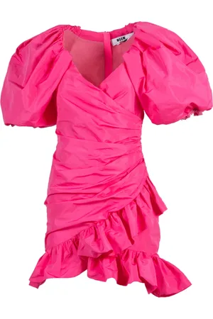 Msgm Kleedjes, Dames, Roze, S, Polyester, Ottoman Mini-jurk