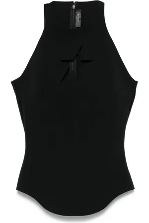 MUGLER Tops, Dames, Zwart, S, Mouwloze Racerback Top