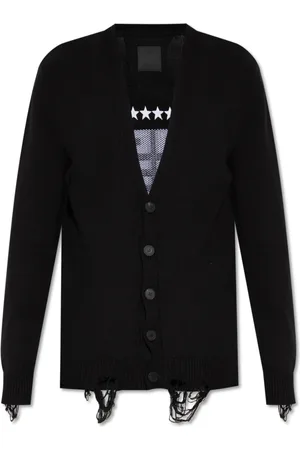 Givenchy Truien, Heren, Zwart, M, Katoen, Katoenen Cardigan met logo