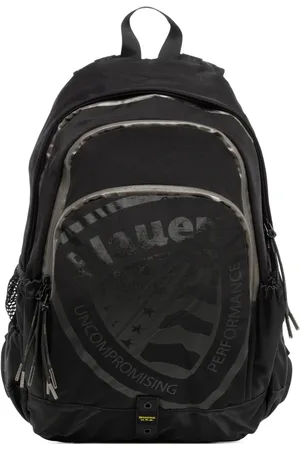 Blauer Tassen, Heren, Zwart, ONE Size, Polyester, Gestreepte rugzak met multipockets en ritssluiting