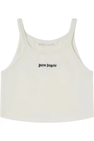 Palm Angels Tops, Dames, Wit, L, Katoen, Sleeveless Top