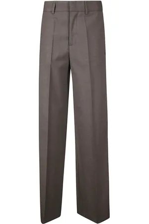 P.A.R.O.S.H. Broeken, Dames, Bruin, M, Wol, Wollen Soft Fit Broek met Zakken