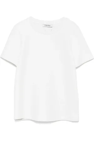 Max Mara Tops, Dames, Wit, XS, Witte T-shirts en Polos met Geborduurd Logo