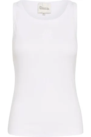 My Essential Wardrobe Tops, Dames, Wit, M, Katoen, Helderwitte Mouwloze Top