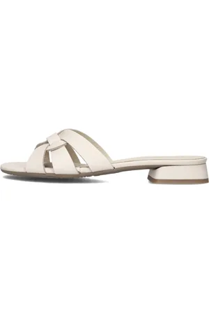 Lina Locchi Schoenen, Dames, Wit, 41 EU, Leer, Witte Leren Knoop Slippers
