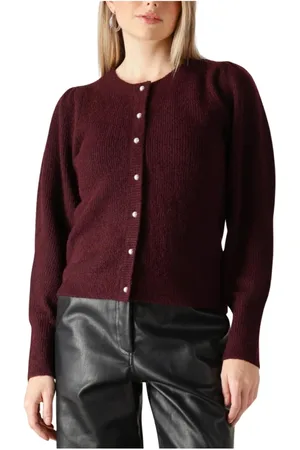 Neo Noir Truien, Dames, Rood, XL, Polyester, Bordeaux Gebreid Vest Elegant Touch
