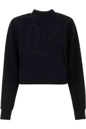 Palm Angels Blouses & Shirts, Dames, Zwart, S, Katoen, Zwarte zwarte sweater