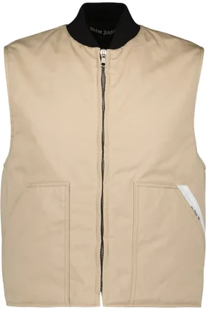 Palm Angels Jassen, Heren, , M, Vest met Geribbelde Kraag