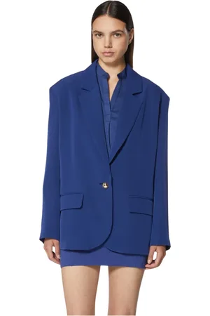 Silvian Heach Jassen, Dames, Blauw, XS, Polyester, Oversized single-breasted blazer