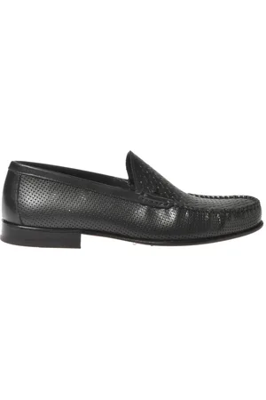 BALDININI Schoenen, Heren, Zwart, 41 1/2 EU, Slipper in woven print and perforated leather