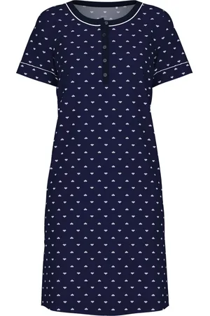 Calida Kleedjes, Dames, Blauw, S, Katoen, Comfortabele Sleepshirt Jurk