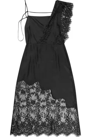 Munthe Kleedjes, Dames, Zwart, M, Elegante Zwarte Kanten Jurk