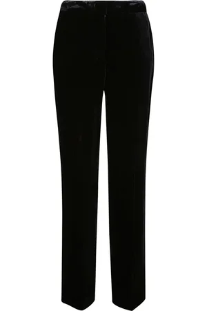 P.A.R.O.S.H. Broeken, Dames, Zwart, S, Zwarte zwarte velvet broek met zakken met rits