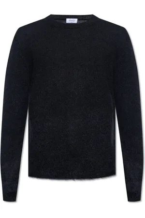 OFF-WHITE Truien, Heren, Zwart, S, Wol, zwarte trui met pijlmotief van zwarte scheerwol en mohairmix